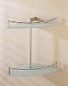 Double Frosted Glass Corner Shelf