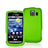 Neon Green Rubberized Snap-On Hard Skin Case Cover for LG Vortex VS660 Phon ....