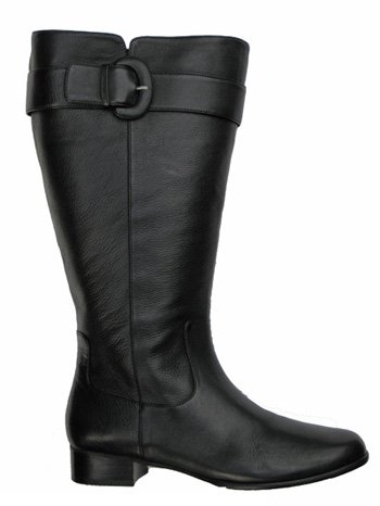 Channel Extra Wide Calf Boot Black Leather