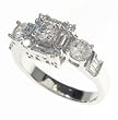 SilverBin Sterling Silver Engagement Style Side Stone Set CZ Ring with Baguette CZ Accents