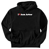 Sweatshirt Black  I Love Ann Arbor  Michigan Usa City