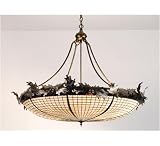 Acorn and Oak Leaves 46 inches wide 6 Bulb Ceiling Lightning Fixture