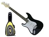 New York Pro Electric Guitar, Black with Bonus Gig Bag, Yellow
