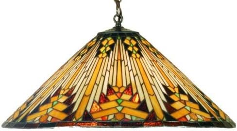 Navajo Cone Tiffany Stained Glass Pendant Lighting Fixture 22 Inches W