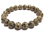 Jasper Bracelet 05 Stretch Crystal 10mm Dalmatian Spotted Gemstone Faceted