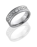 Titanium, Claddagh Celtic Engraved Sandblasted Satin Wedding Band (sz 4-13)