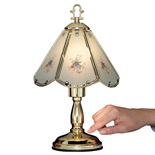 Floral Glass Table Touch Lamp