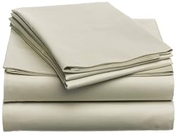 Pinzon 400-Thread-Count 100% Egyptian Cotton Hemstitch Queen Sheet Set, Sand