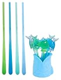 Zak Designs Fish Appetizer Picks and Stir Sticks 12-Piece Set, Assorted Colors