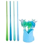 Zak Designs Fish Appetizer Picks and Stir Sticks 12-Piece Set, Assorted Colors