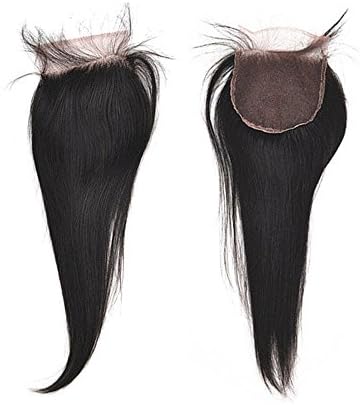 Crazy Queen Bleached Knots 4"x3.5" Natural Black Free Part Virgin Hair Lace Closure 12"