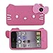 iPhone 4G/4S Hello Kitty Style Big Face Shape Series Bow Tie Style Soft Case/Cover/Protector(Rose Pink Color)