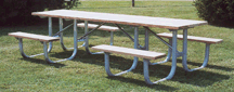 10' Wheelchair Accessible Extra Heavy Duty All Welded Picnic Table With 2 Legs and Top of Aluminum