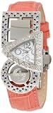 Swisstek SK21908L Limited Edition Swiss Pink And White Diamond Watch With Blue Sapphires, Interchangeable Leather Strap And Sapphire Crystal
