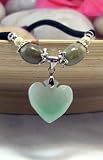 Heart charm jade pendant on black Velvet rope Choker Necklace Pendant Size: .5 Necklace length 16