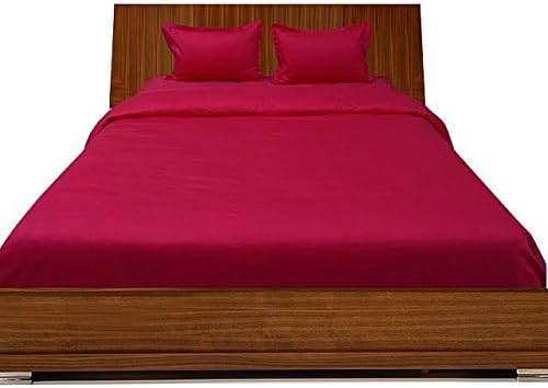500-Thread Count Best Quality 100%Egyptian Cotton 4PC Sheet Set + 3PC Duvet Cover Set King/ Standard or Eastern King, Hot Pink Solid 500TC By LaxLinen