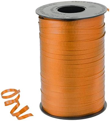 Spool of Orange Crimped Curling Ribbon For Balloons and Gifts - 3/16-inch x 500 Yards
