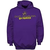 NCAA East Carolina Pirates Youth Purple Scratched Name & Logo Hoody Sweatshirt