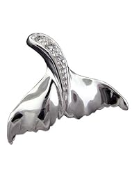 925 Silver Whale Tail w/ CZ Pendant Hawaiian Silver Jewelry