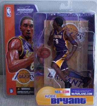 Kobe Bryant #8 Los Angeles Lakers Longer Hair & Sideburns Yellow Jersey Variant Chase Alternate Action Figure McFarlane NBA Series 3