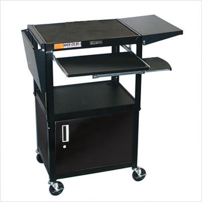 LUXOR Duraweld Audio-Visual Carts with Locking Cabinet