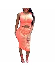 Sexy Pleated Wrap Sleeveless Bandage Dress/Bodycon Dress/Party Dress/Jumper 