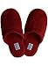 Plush Signature Slippers - 100% Soft Micro-fleece House Slippers (L/XL w(9-12) or m(8-11), Cranberry)
