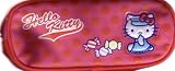 Hello Kitty Red Polka Dot Canvas Pencil Case with drawing pencils & misc. novelties
