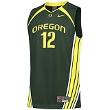 Nike Oregon Ducks #12 Green Twilled Basketball Jersey