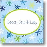 Boatman Geller Holiday Gift Stickers - Snowflake Light Blue