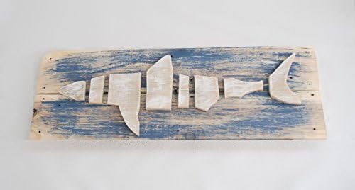 Nautical Wood on Wood Shark in the ocean Wood Wall Art