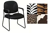 Zebra Animal Print Guest Reception Office Desk Chairs with Arms