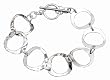 ACOMO Sterling Silver Large Oval Hammered Links Bracelet with Toggle Closing