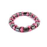 Healing Magnetic Hematite Fashion Bracelet with Metallic Rose Decor