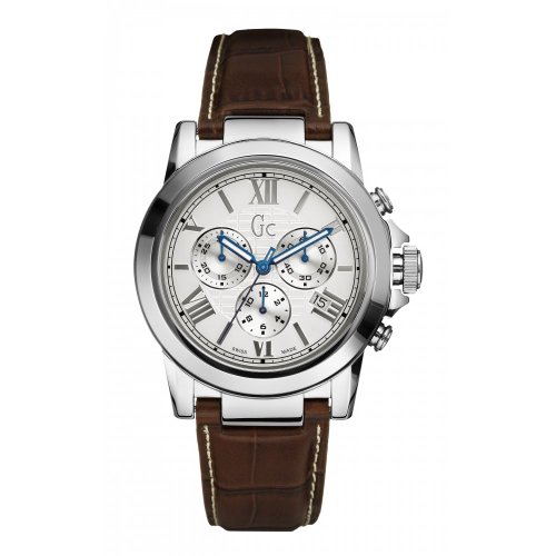 Gc Watches Gents B-2 Class Stainless Steel Case with Brown Leather Strap Chronograph Watch