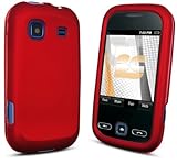 Red Rubberized Hard Snap On Cover for Samsung Trender Sprint Protector Case ....