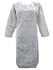 Paisley Floral Embroidered Tunic Dress White Cotton Kurta Tops L