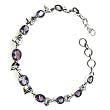 Indian Jewelry in India Sterling Silver Bracelet Amethyst Gemstone 8 inches