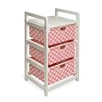 Badger Basket Lightweight Three Drawer Hamper/Storage Unit, Pink Dot
