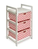 Badger Basket Lightweight Three Drawer Hamper/Storage Unit, Pink Dot