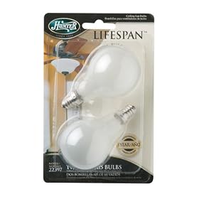 Hunter A15 60 Watt Ceiling Fan Light Bulbs (2 Pk) 22397