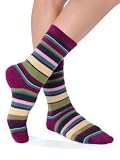 Cashmere Blend Striped Socks Crew 7 Colors Available Womens Soft and Warm Perfect Gift Item