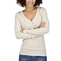 Mossimo Supply Co. Juniors V-Neck Henley Top - Oatmeal Heather