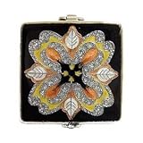 Black Elegant Square Bejeweled Compact Mirror