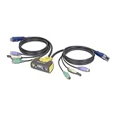 IOGEAR 2-Port MiniView Micro PS/2 Audio KVM Switch with 2 Cables GCS612A