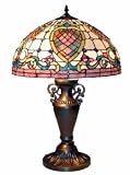 Contek Classic Heart Tiffany Style Stained Glass Table Lamp 24