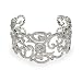 Eve's Addiction Glamorous Intricate CZ Rose Cuff Bracelet