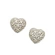 14kt White Gold Heart Shaped Diamond Earrings
