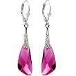 Handcrafted Fuchsia Austrian Crystal Inspire Earrings