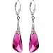 Handcrafted Fuchsia Austrian Crystal Inspire Earrings